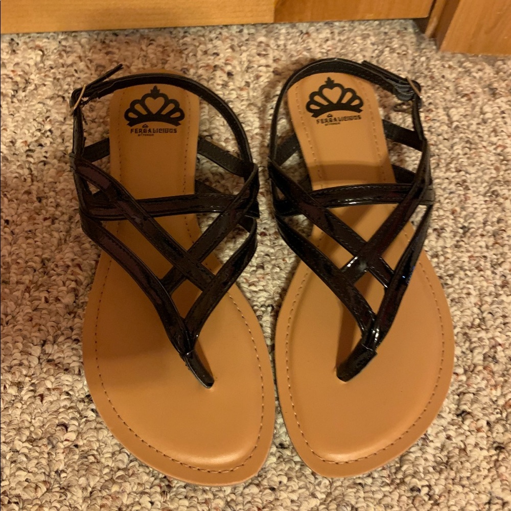 Fergalicious black sandals NEW